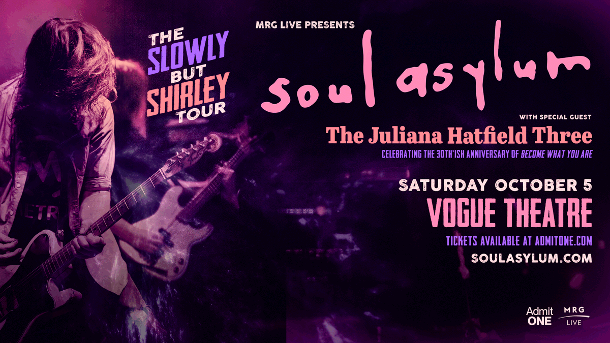 Known for their raucous punk energy, veteran rockers @soulasylum are bringing The Slowly But Shirley Tour to Vancouver on October 5th! Get tickets early during our presale with the code ASYLUM 🤘 🔗: bit.ly/3KaXovU Presale | 5/21 at 12PM PT On Sale | 5/23 at 10AM PT