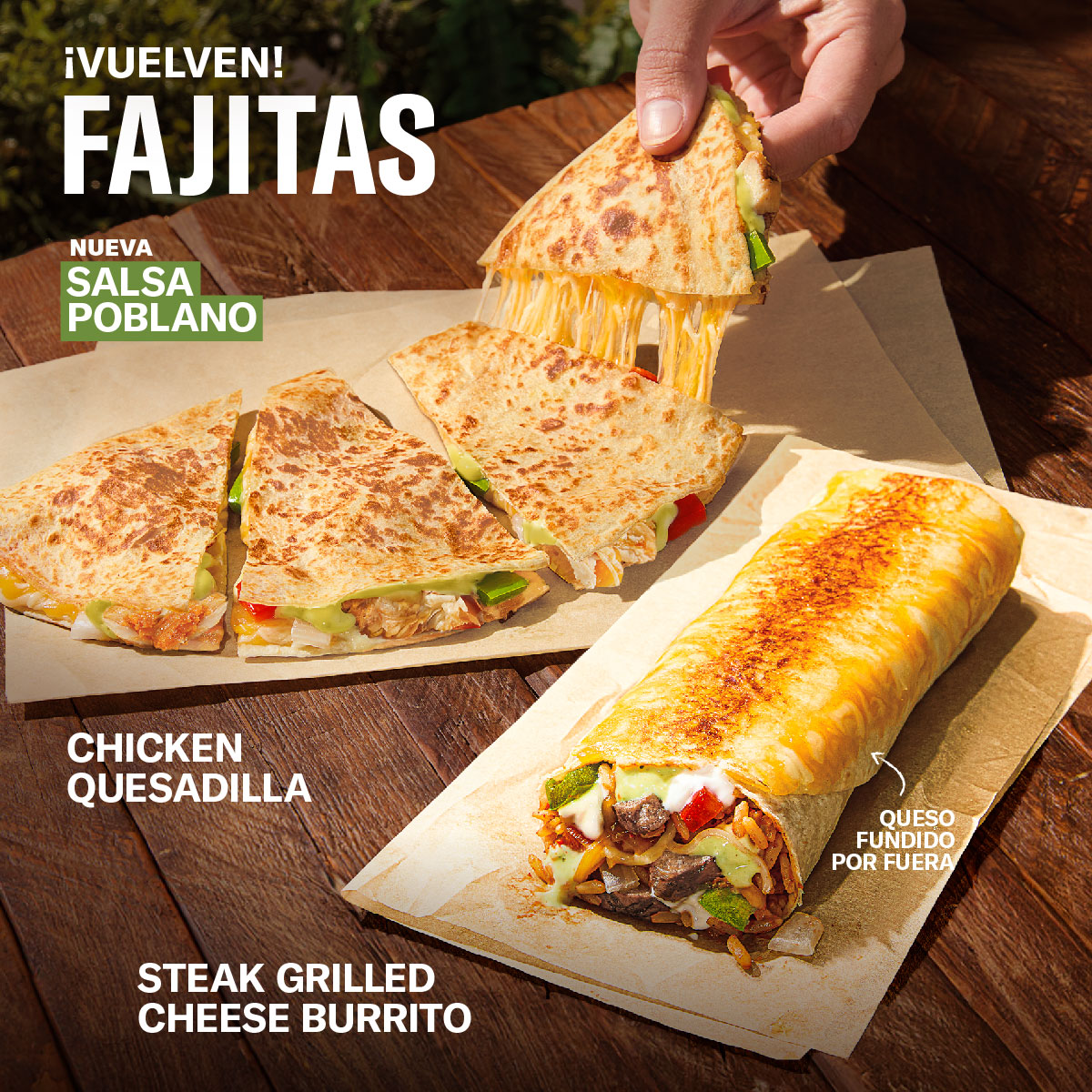 Los reencuentros siempre son lindos y más si son con las Fajitas.❤️‍🩹 Probalo ahora con la nueva Salsa Poblano 🤩