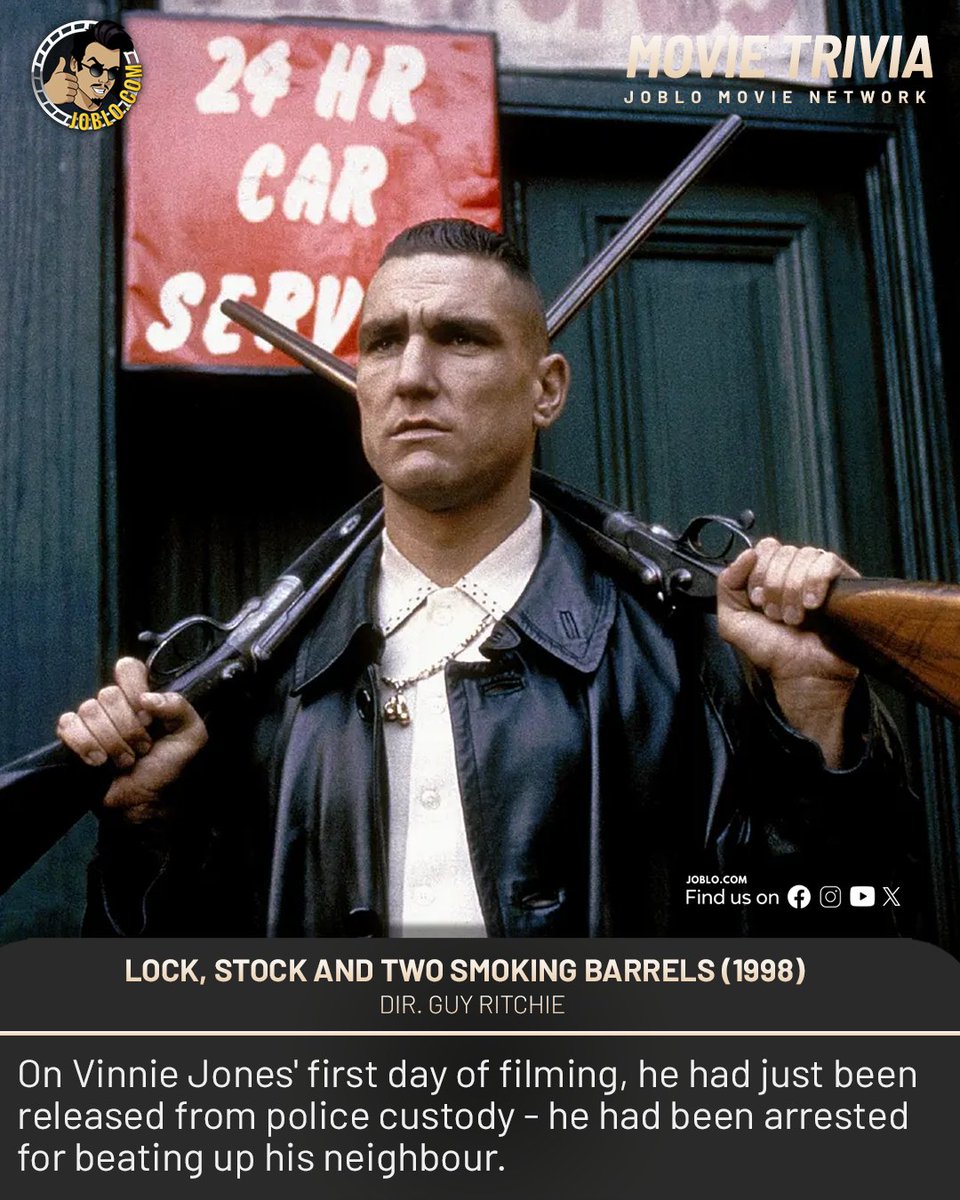Movie trivia: Lock, Stock and Two Smoking Barrels (1998).🎥

#JoBloMovies #JoBloMovieNetwork #LockStockAndTwoSmokingBarrels #VinnieJones #GuyRitchie
