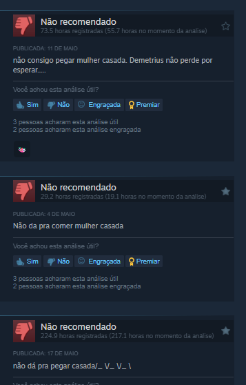 dricoverso's tweet photo. Por curiosidade, fui pesquisar as análises negativas de @rStardewValley na @Steam . Para a minha surpresa, quem reclamou do jogo é porque nele não se pode "pegar" mulher casada!! WTF, esse povo tem problema!! #StardewValley @ConcernedApe https://t.co/yw2DfM2tju