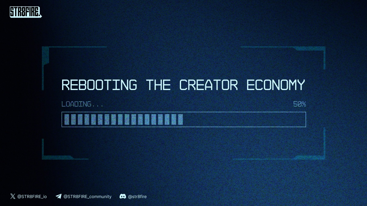 STR8FIRE_io's tweet photo. STR8FIRE is rebooting the creator economy. 

The revolution is here, powered by immersive entertainment and digital ownership. 

Welcome to a new era where creators and fans are the stars.
