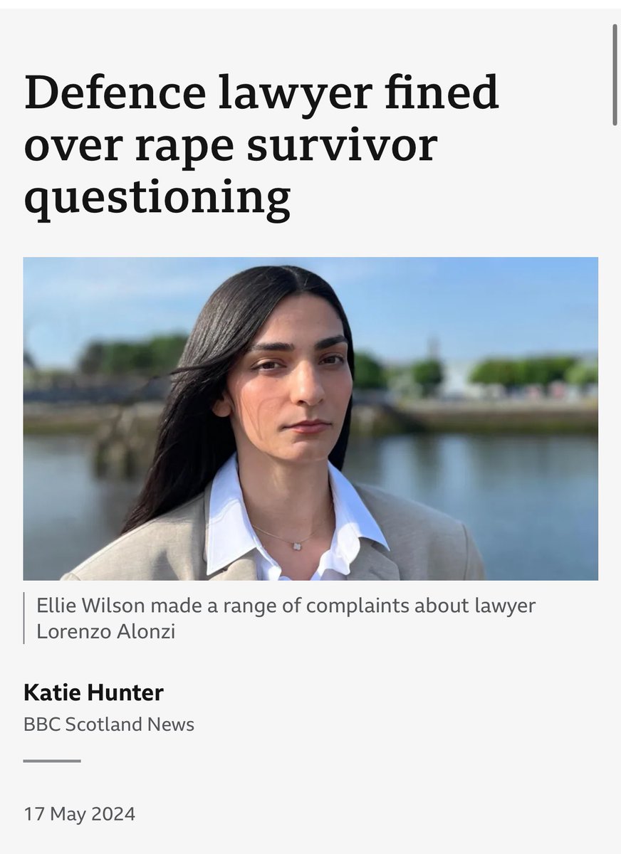 .@ellieokwilson took her rapist & his lawyer to court & won. How dare a lawyer, Mr Alonzi tell the court his rapist client “fell in love with the wrong person”; he didn’t belong in court; it was “difficult not to imagine some sense of injustice in it all”. This is dangerous.