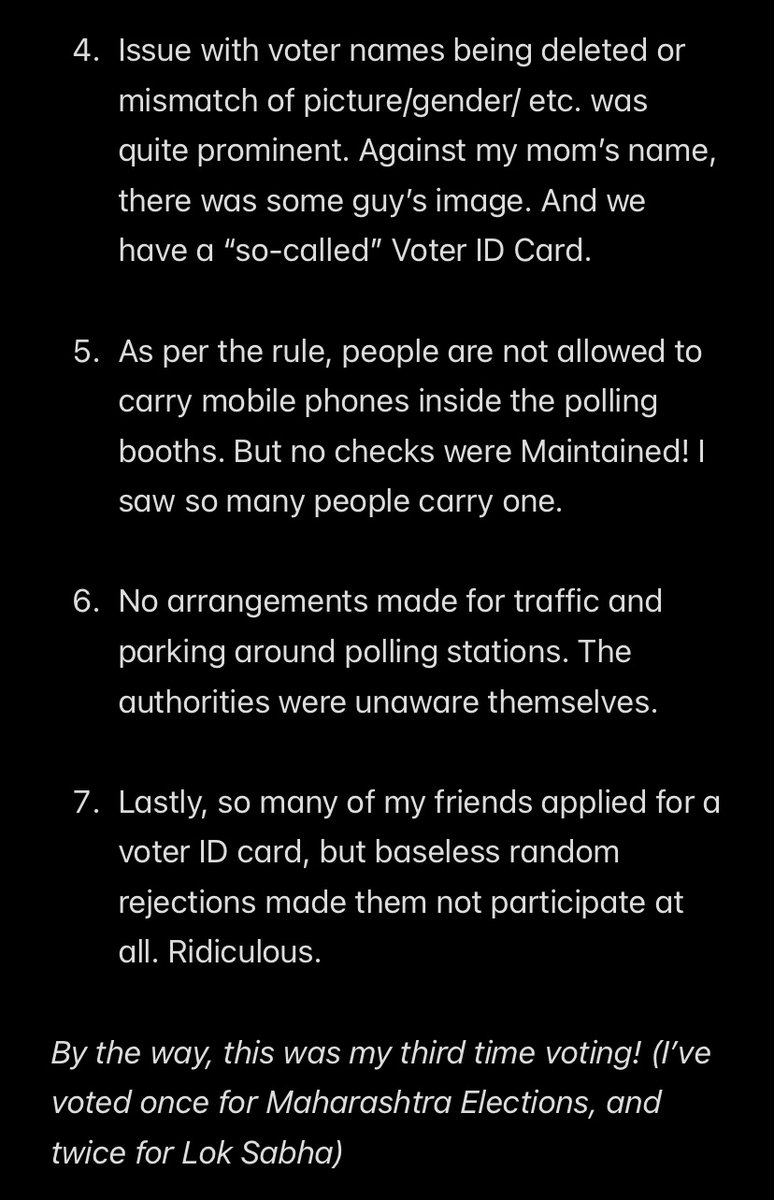 Observations from my election voting (3rd time). If we can’t organise basic process of a democracy, I’m sceptical about how anything else is managed

<a href="/ndtv/">NDTV</a> <a href="/fayedsouza/">Faye DSouza</a> <a href="/IndianExpress/">The Indian Express</a> <a href="/mid_day/">Mid Day</a> <a href="/mumbaimirror/">Mumbai Mirror</a> <a href="/TV9Marathi/">TV9 Marathi</a> #elections #MumbaiNews #mumbai #india #democracy #bjp #eci