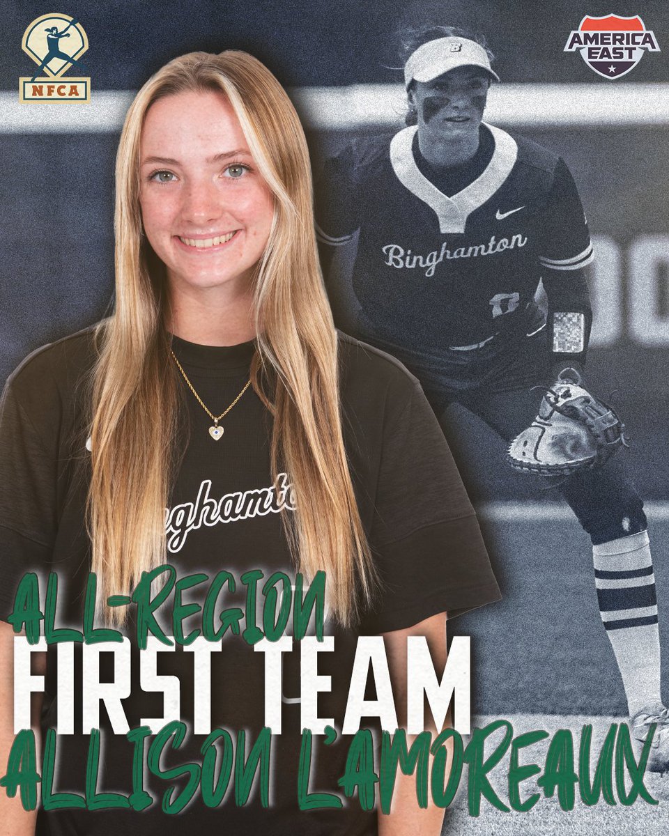 #AESB Player of the Year, Allison L'Amoreaux, @BinghamtonSOFT was named to @NFCAorg's First-Team All-Region!