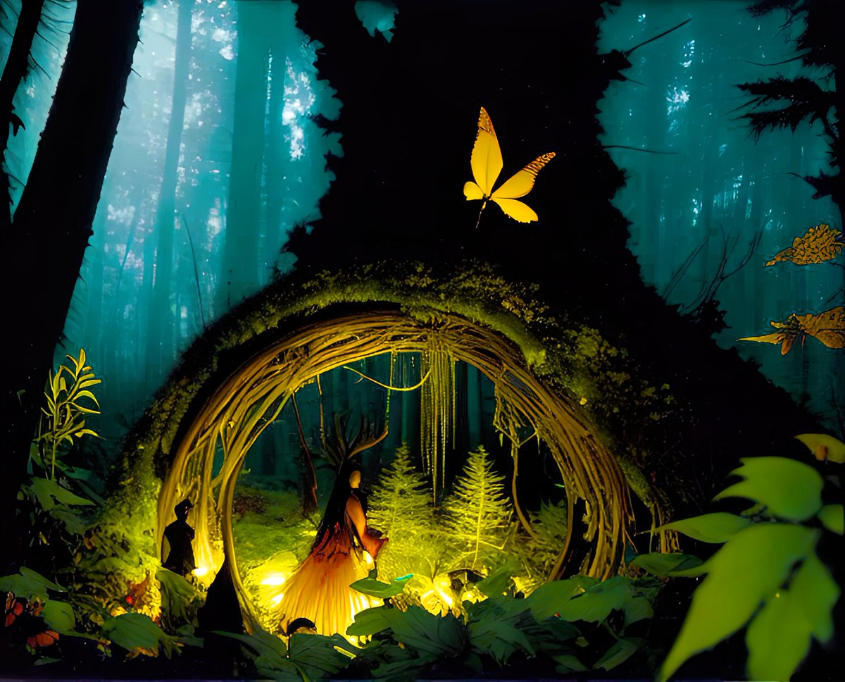 xalieri's tweet photo. In the forest by wisp-light, set 2. 1 of 3
#OutInTheWoods #Undergrowth #SmallFierceCreatures #IComeHereForTheAmbience #WeirdArt #PsychologicalLandscape #ImSureItMustMeanSomething
#DarkArts #DigitalArt #AIAssistedArt #AIArt #WomboDream #StableDiffusion https://t.co/3zzSxmlcv9