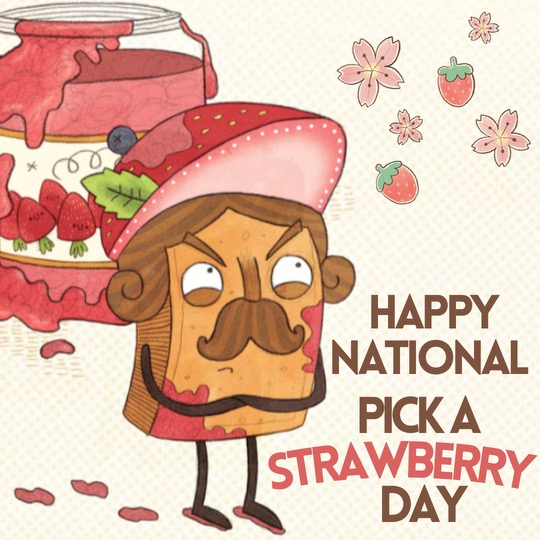 It's May 20th! Happy #PickAStrawberryDay! Image credit: @brendandraws