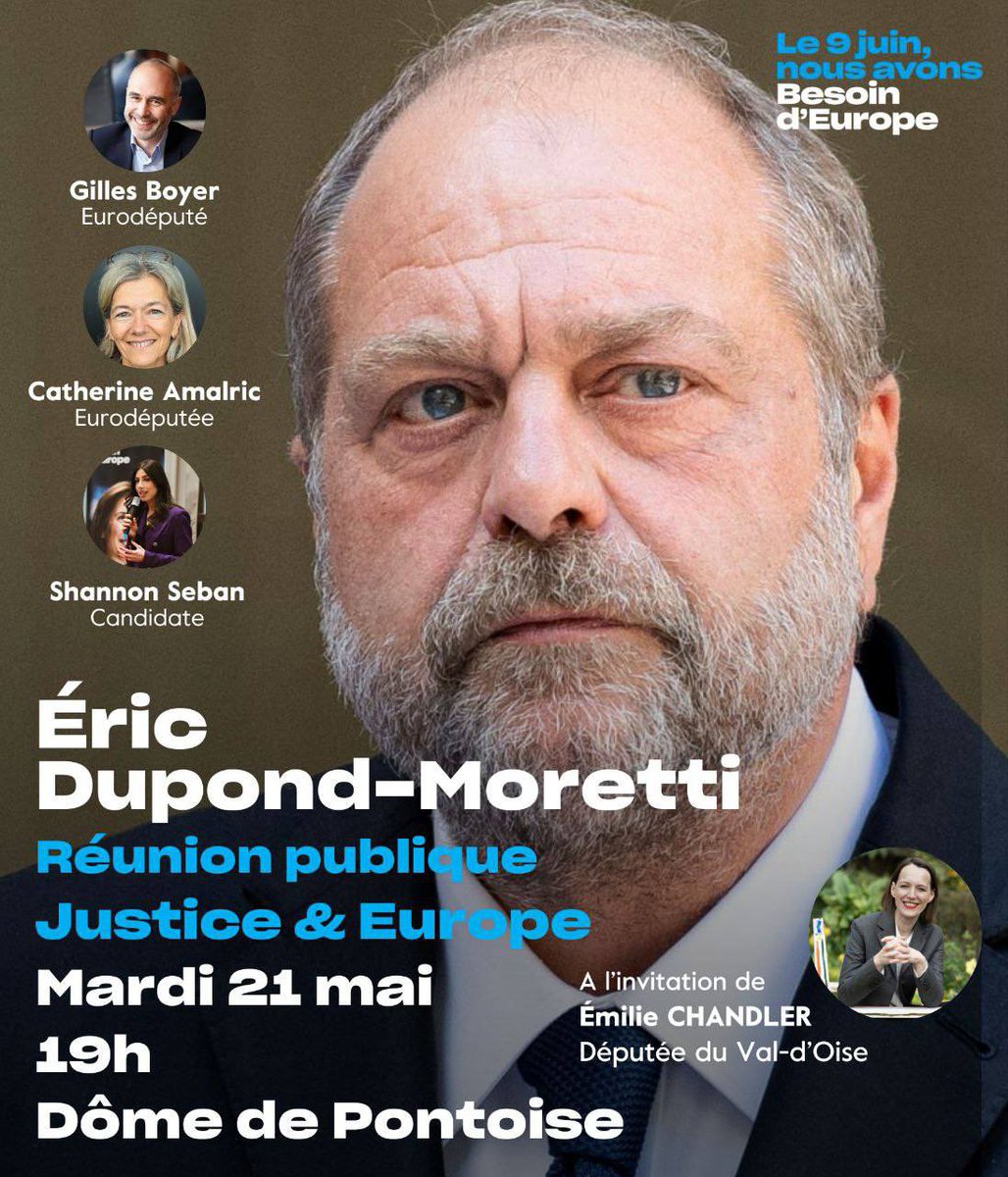 A demain à Pontoise avec Eric Dupont-Moretti ! @BesoindEurope @E_DupondM