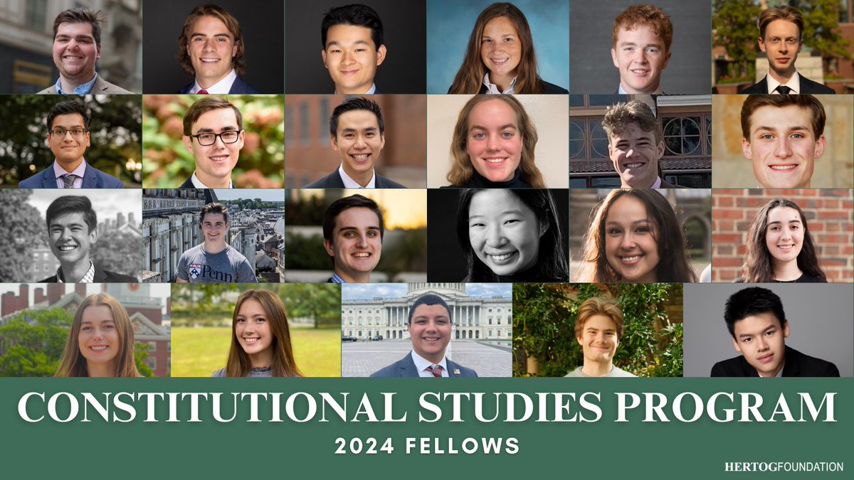 HertogFDN's tweet photo. We are pleased to announce our 2024 #ConstitutionalStudiesProgram cohort. This summer, 23 fellows will study key constitutional questions and controversies, led by @AEI's Adam White & Supreme Court advocates.
Learn more at https://t.co/FiHFcgO4Im
#HertogStudentSpotlight #SCOTUS https://t.co/VPRb6Ty2sa