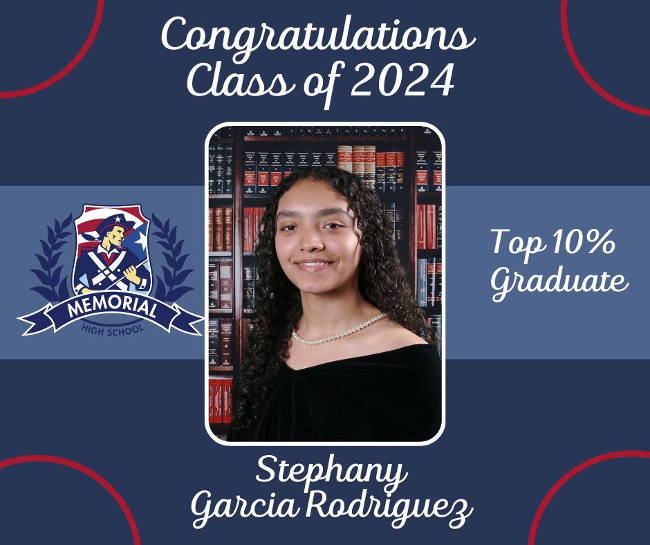 Congratulations to the Memorial High School Class of 2024! Join EISD as we countdown to graduation and recognize the honors graduates in the top 10% of their class. Graduation information can be found here: eisd.net/graduation