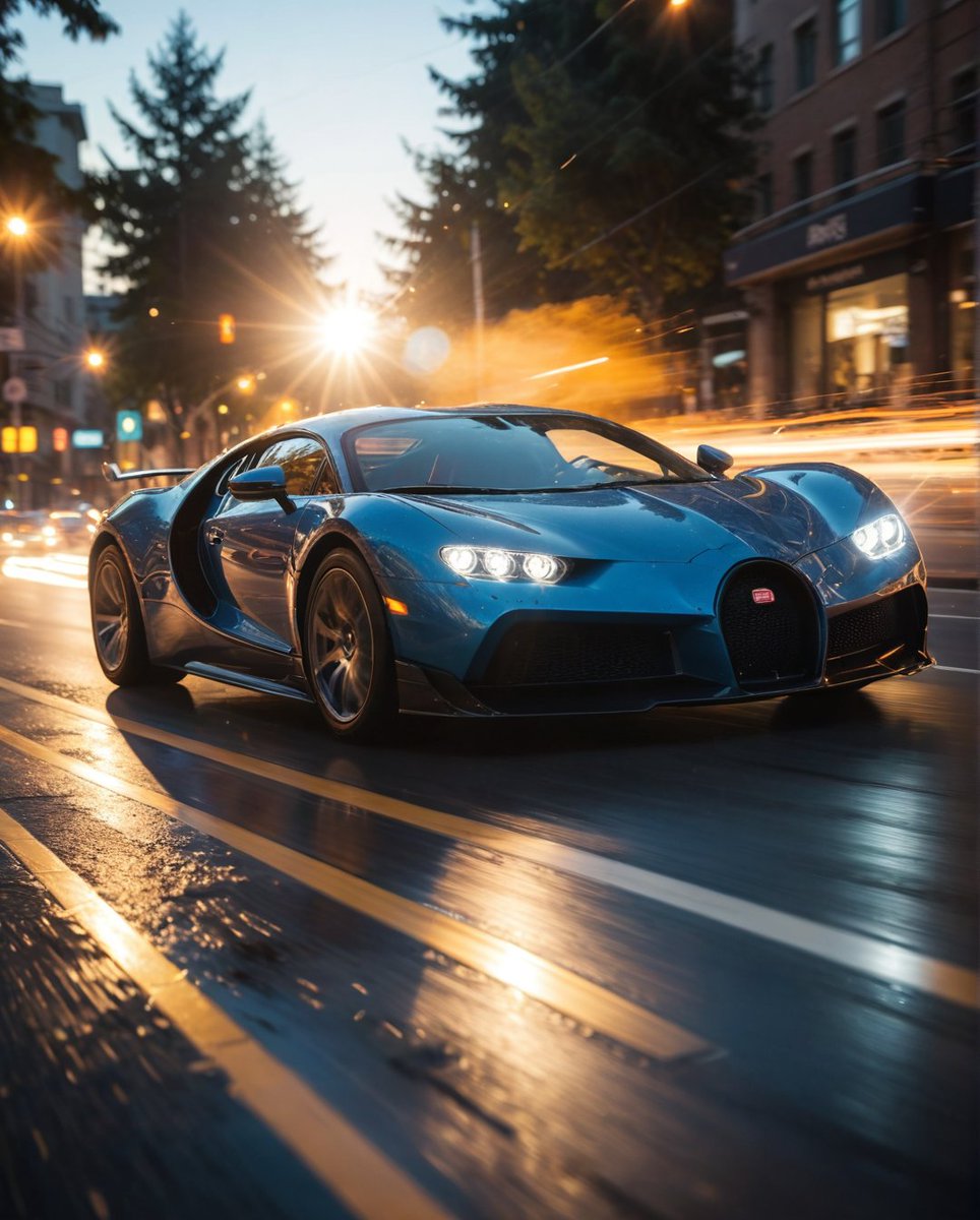 Bugatti blazing through the streets🏁💨 ✫ ━━⋆⋅⋆━━✫ Let me know if you liked it! 💙 Follow ➠ @mainguardstudio ✫ ━━⋆⋅⋆━━ ✫ #landscapeart #conceptartist #bugattiveyron #roadster #speed #nfsheat #fastandfurious #nature撮影会 #race #stablediffusion #Midjourney