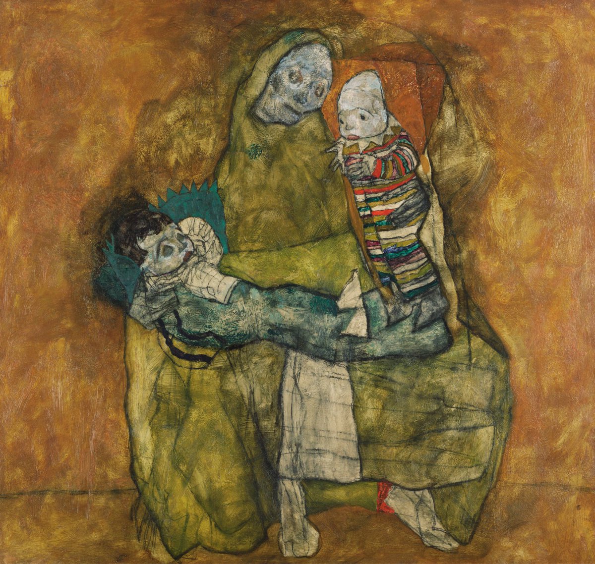 👁️🖤👁️GN art lovers Egon Schiele, Mother with two children . (if someone has any art in their mind that involves Pregnancy in any form, please let me know. ) . ____I am creating a archive