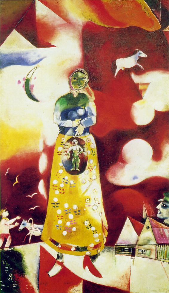 👁️🖤👁️ GN art lovers . Marc Chagall, 1913, La femme enceinte (Maternité) . (if someone has any art in their mind that involves Pregnancy in any form, please let me know. ) . ____I am creating a archive