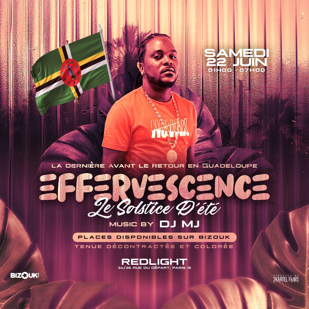 Pas la peine de te faire un dessin😅 ça va chier🔥🔥😈

Le phénomène bouyon DJ MJ sera présent pour brûler le Redlight samedi 22 Juin pour la dernière EFFERVESCENCE avant l’été☀️

Récupère ta prévente limitée à 10€ sur Bizouk dès maintenant

🎟️my.bizouk.com/effervescence-…