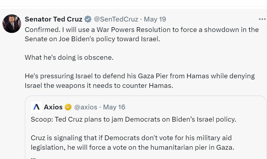 Senator Ted Cruz is holding starving Palestinian babies hostage to get bigger bombs for Israel to bomb more babies. That is fucking obscene. And what is more obscene, he did this to cash in on AIPAC funding. 

#TedCruz #Republican  #Democrats #ColinAllred 
#ICC #Gazagenocide