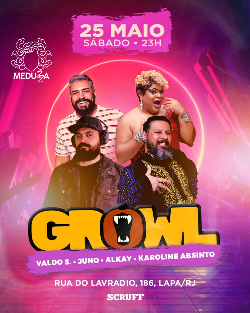 growlfesta's tweet image. 🐻 SÁBADO 25 DE MAIO TEM #GROWL ÀS 23h!

📍 LOCAL: MEDUZZA HAUS (@meduzzario)
RUA DO LAVRADIO, 186, LAPA/RJ.

CORTESIAS E INGRESSOS ANTECIPADOS:
sympla.com.br/growl__2458405 

LISTA DE DESCONTO: events.vipme.com.br/2435745/275649… 

#ursos #bear #bears #bearparty #festadeurso