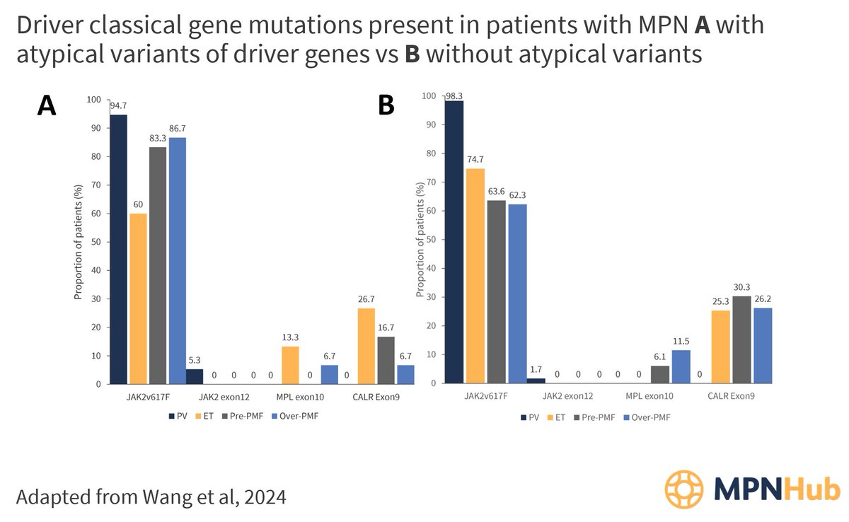 What are the incidence and laboratory characteristics of patients with Ph-negative MPN who are positive for driver gene mutations and atypical variants of JAK2, MPL, or CALR? Read here to find out more loom.ly/lKLOVVE #mpnsm #MedicalEducation