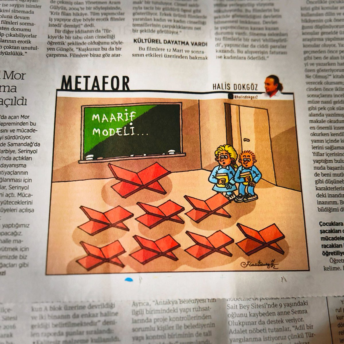 Gazeteye dokunarak okumak… Maarif Modeli! BirGün Gazetesi @BirGun_Gazetesi Metafor köşesinde “Maarif Modeli!” var… birgun.net/makale/halis-d… #metafor #karikatür #BirGün