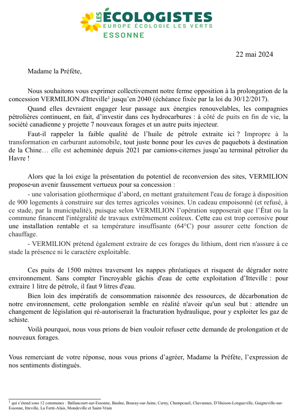 EELVEssonne's tweet photo. ⛔️Non à la prolongation de la concession d'exploitation pétrolière Vermilion à Itteville (Essonne)🛢️ 

La coordination les Ecologistes de l'Essonne vous invite à signer cette pétition pour refuser la demande de prolongation et les nouveaux forages.

✍️https://t.co/Uirv1odzxJ https://t.co/CHAaG6niFU