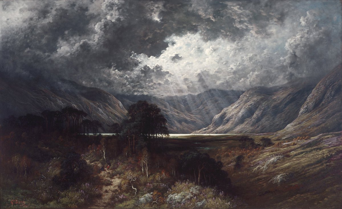 doré, loch lomond (1875)
iskoçya'da balık tutmaya gidince gördüğü manzaradan etkilenmiş..