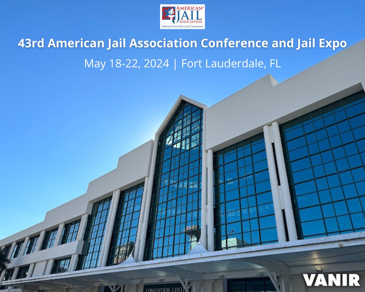 We firmly advocate for industry support through information exchange, networking and learning from technical specialists. #WeAreVanir is thrilled to participate in the 43rd <a href="/AmerJail/">American Jail Assoc.</a> Conference &amp; Jail Expo at the <a href="/BrowardCountyCC/">Broward County Convention Center</a>! #AJA #AmericanJails #AJA2024 #FtLaurderdale