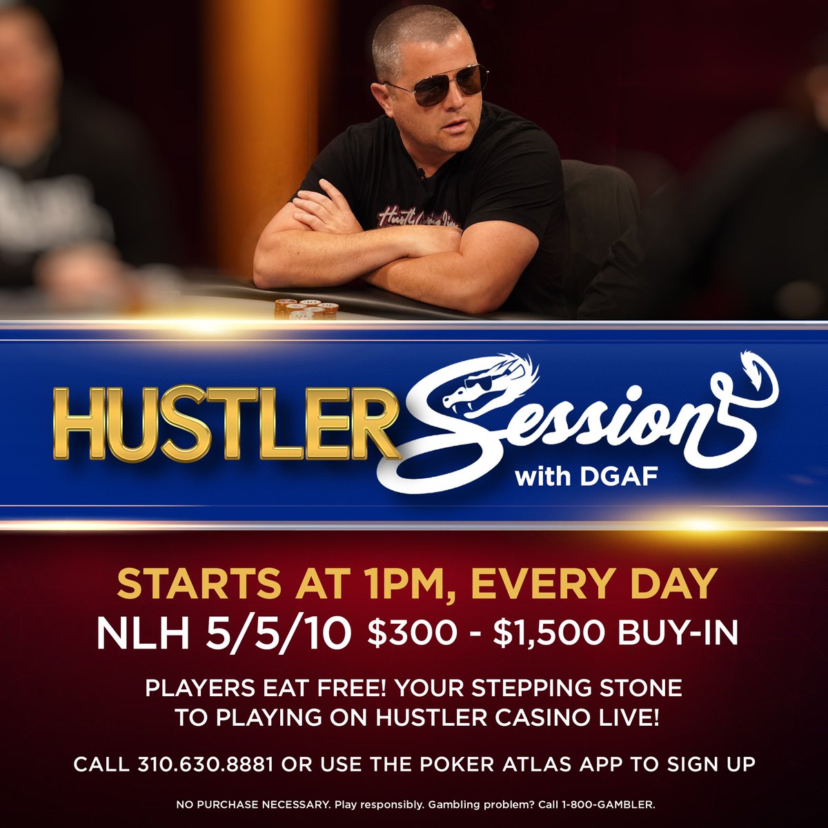Happy Monday, LA Degens🌞 Start the week off right with some poker @HUSTLERCASINOLA ‼️ 5-5-10 NL starts at 1PM⏰ ✅Eat for free ✅Best action ✅Cool vibes Call 310-630-8881 or sign up on Poker Atlas!