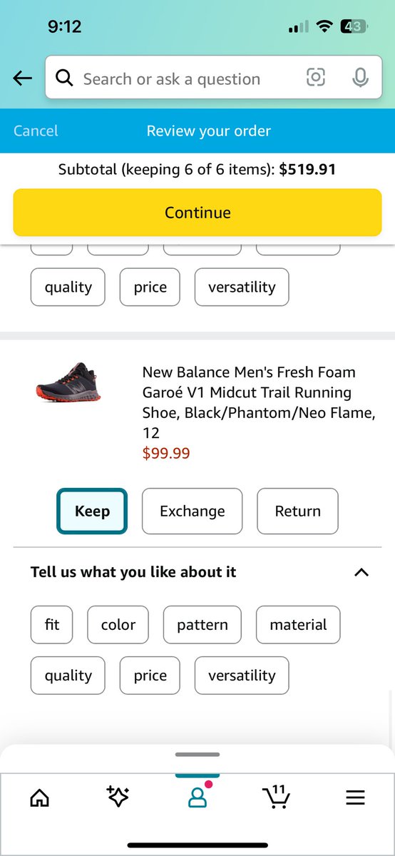 sandy_dandy's tweet photo. Hey, @amazon. I tried using your chat feature, but it didn’t work. I have 2 items in my Try Before You Buy cart that I’d like to keep. They are listed in my cart at $60 and $99.99, but they’re selling on Amazon currently for $42 and $79.50. Can I get a price adjustment? https://t.co/CF3OIK5X7M