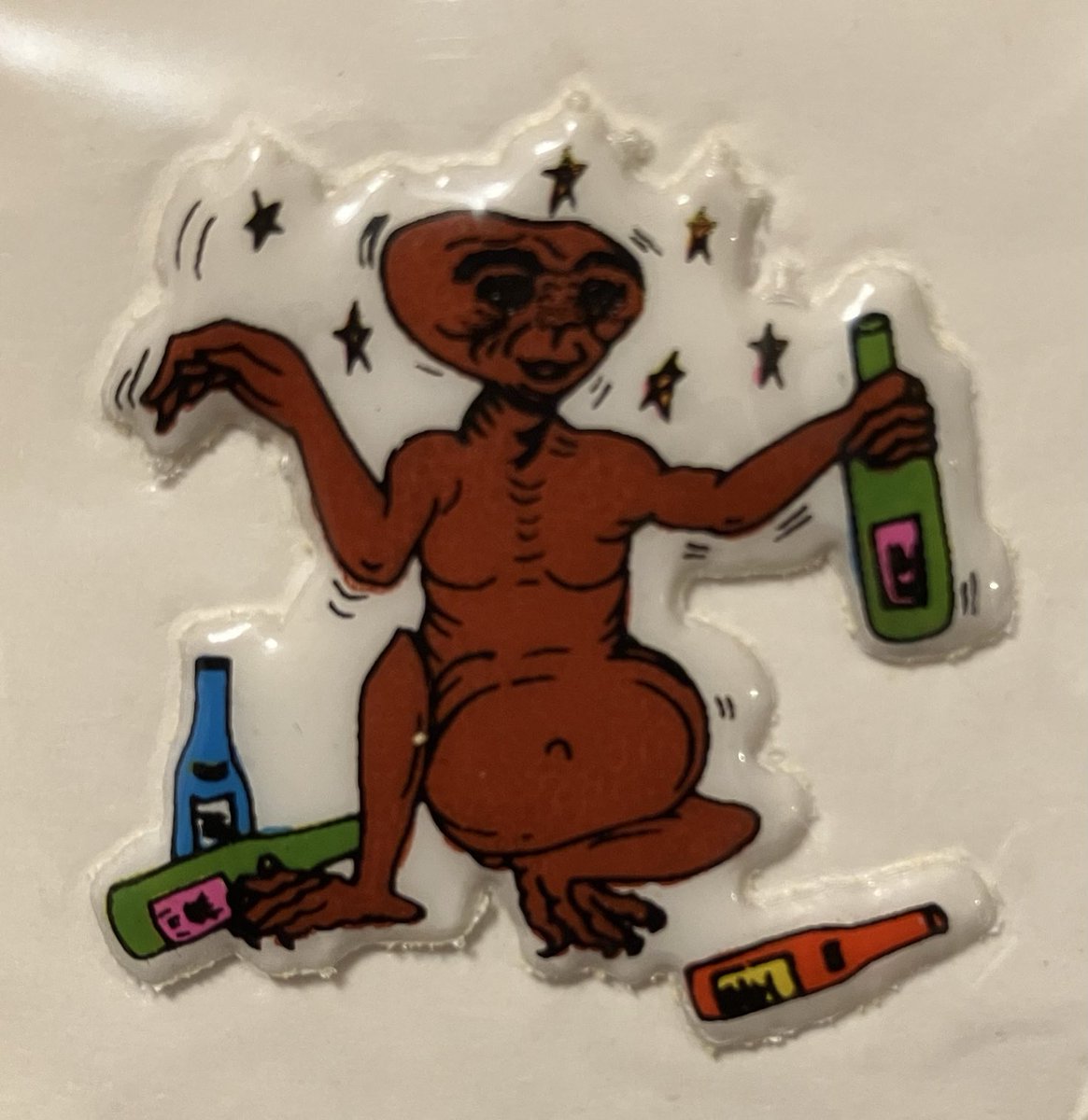 Behold this drunk E.T. puffy sticker.
