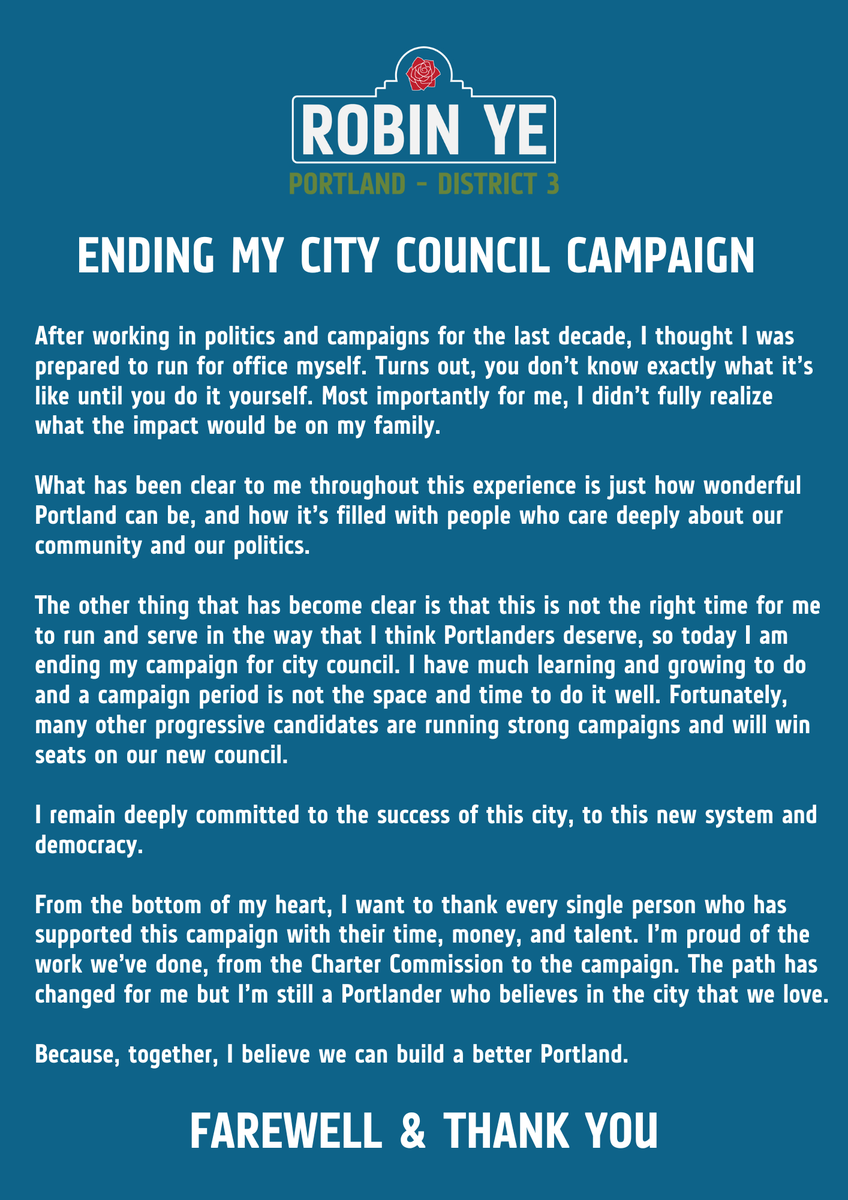 Robin Ye for Portland tweet media