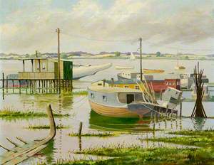 One photo, one painting. Both in a similar position at #Felixstowe Ferry. Spans the years. @felixstoweradio @Suffolk_Sound @felixstowemag @FelixstoweNub @Felixstowe_news @FelixstoweMus