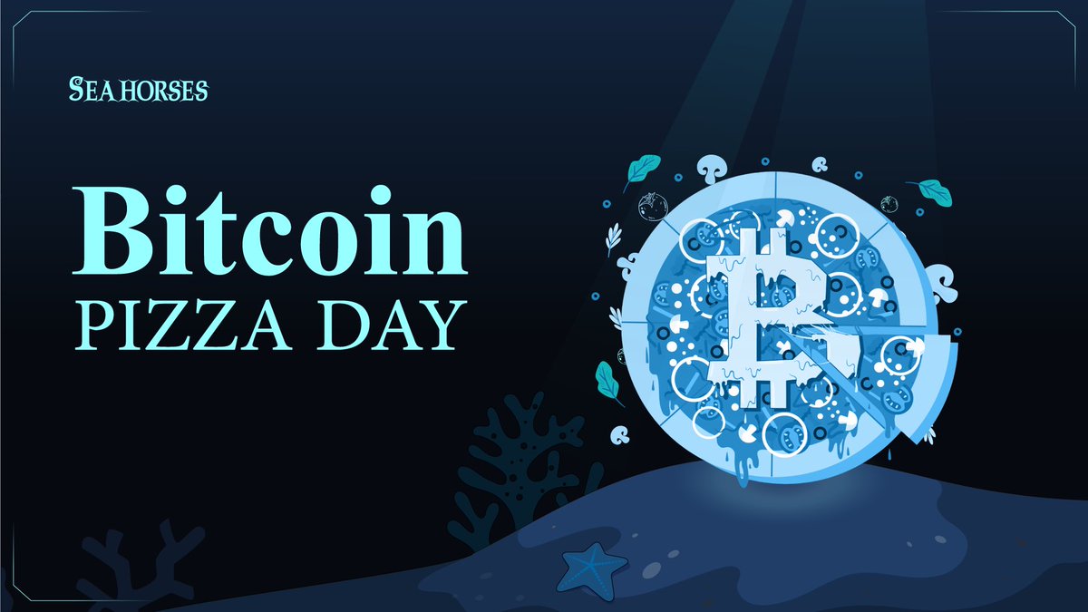 🍕 Happy Pizza Day! Today marks the anniversary of the first real world #Bitcoin transaction, where 10,000 BTC was used to buy two pizzas. 

Join #Seahorses in celebrating this iconic moment in crypto history. Share your favorite crypto milestones and let's reflect on how far