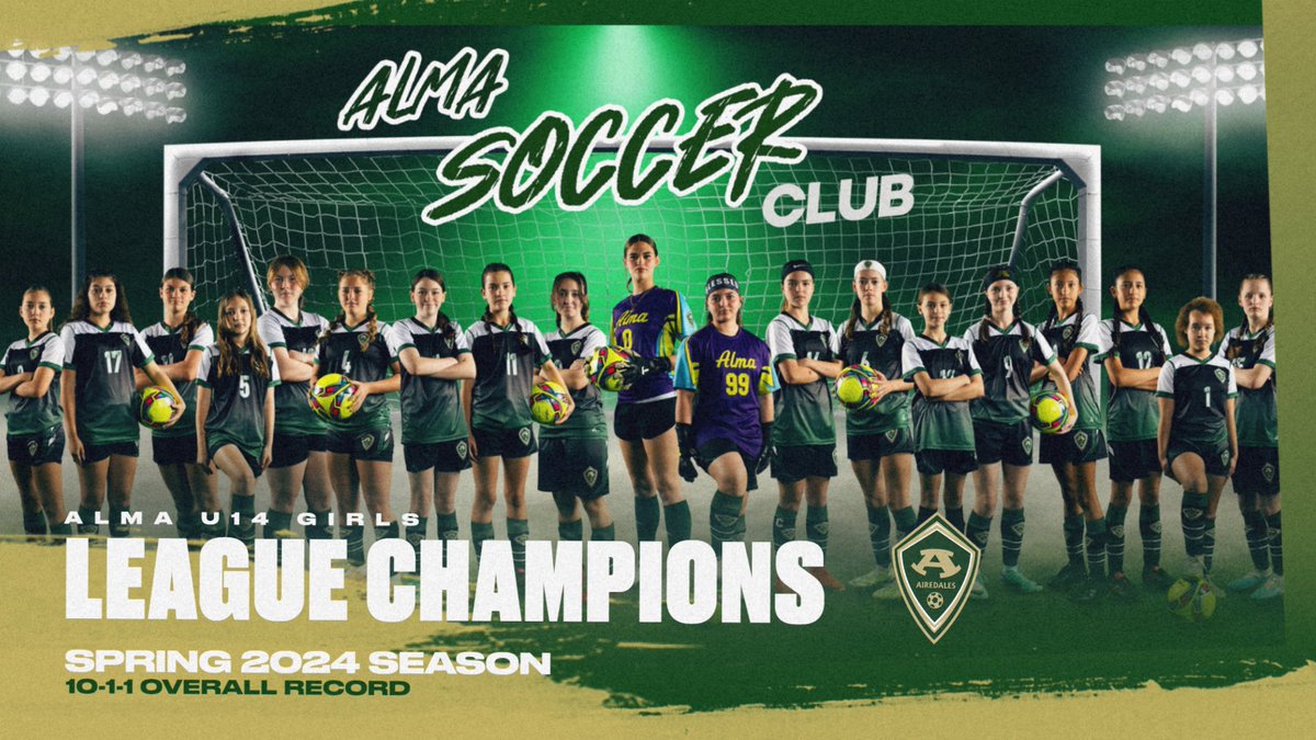 AlmaSoccerClub's tweet photo. Our Alma U14 Girls Spring 2024 team finished their Spring 2024 Season with a 10-1-1 record! Very proud of how hard these ladies &amp; coaches worked this season!
#futureladyairedales

@AlmaGirlsSoccer @Alma_Athletics @AlmaSchools https://t.co/cPaQTCQUFO