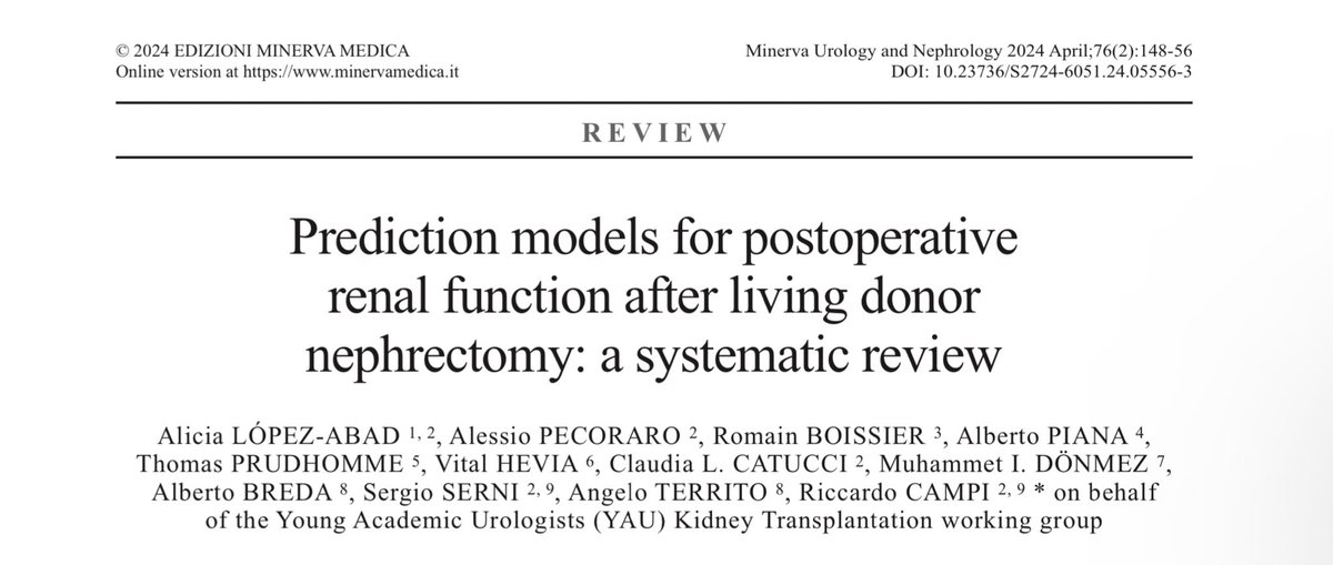 #Renalfunction prediction models after #livingdonor #nephrectomy are limited and often inaccurate. Our systematic stressed the importance of more reliable and validate tools to help clinicians and patients in the decision-making process @YAU_Transplant @MUN_journal