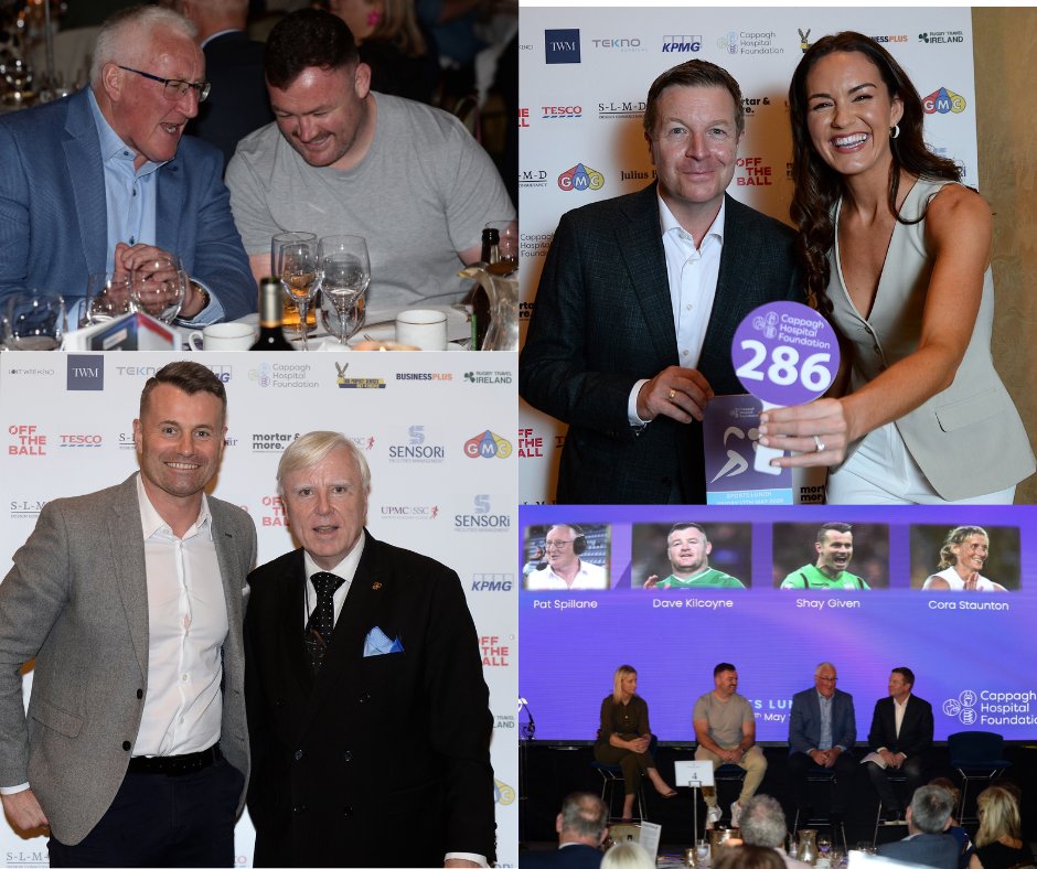 Huge thanks to @PatSpillane10, @DavidKilcoyne1, @CoraStaunton @darragh_maloney, @SophieColgan1 and @francisbrennanb for giving so generously of their time to support the @CappaghHospFoun Annual Sports Lunch last Friday.