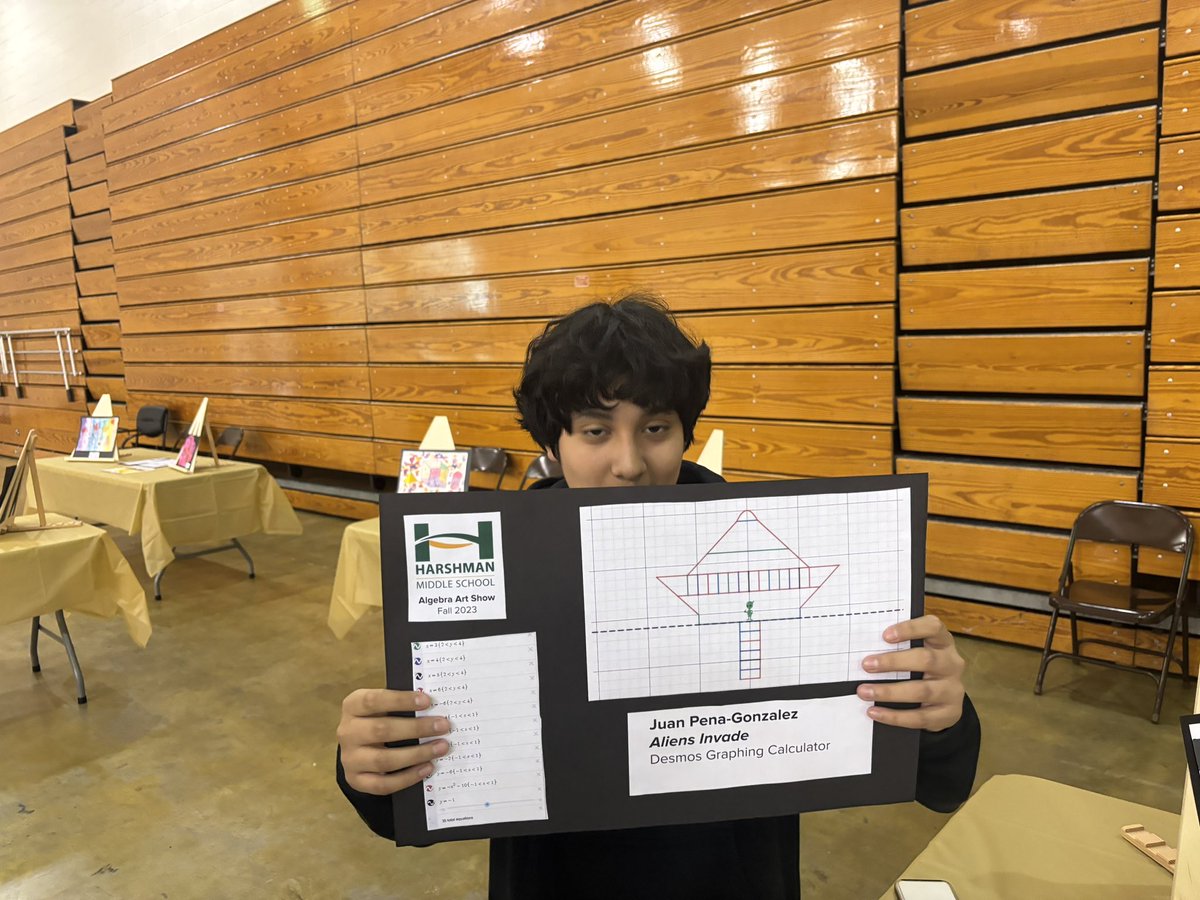 These <a href="/harshman_ms/">H. L. Harshman Middle School</a> math artists had a great time displaying their <a href="/Desmos/">Desmos</a> art creations at @ips_schools Museum of Mathematical Art Show!