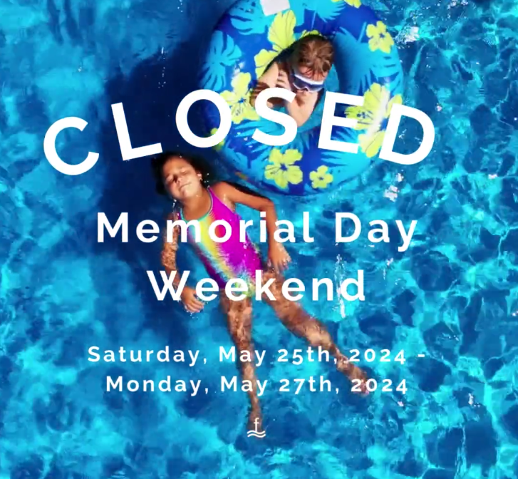 We will be closed for Memorial Day weekend starting Saturday, May 25th, 2024 - Monday, May 27th, 2024, and resuming lessons on Tuesday, May 28th.
#FloatiesSwimSchool #MemorialDayWeekend2024