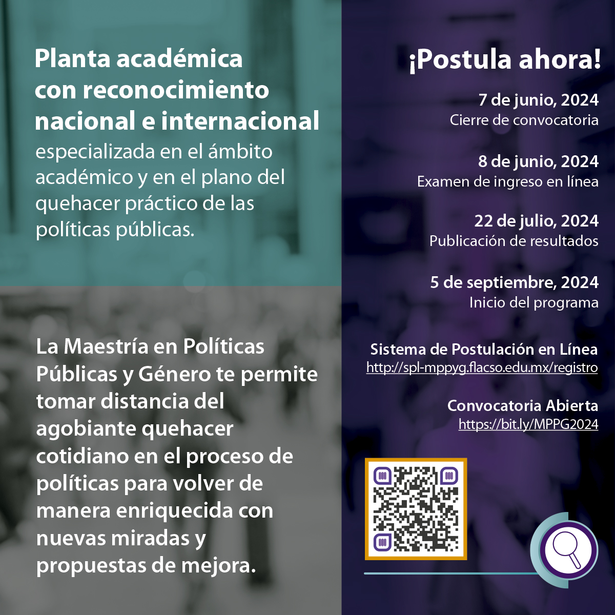 #ConvocatoriaAbierta. Aprende a desarrollar e implementar acciones y políticas públicas con perspectiva de género en la #Maestría en #PolíticasPúblicas y Género de la #FLACSOMéxico.

Realiza o concluye tu postulación antes del 7 de junio ➡️ bit.ly/MPPG2024.