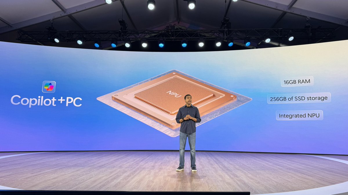 rwang0's tweet photo. MyPOV: ready for CoPilot + PCs
Will it challenge @apple dominance on the high end? @pavandavuluri
@AMD @intel @Qualcomm
#NPU #MSBuild #MSEvent https://t.co/GEjsFV3Fn6