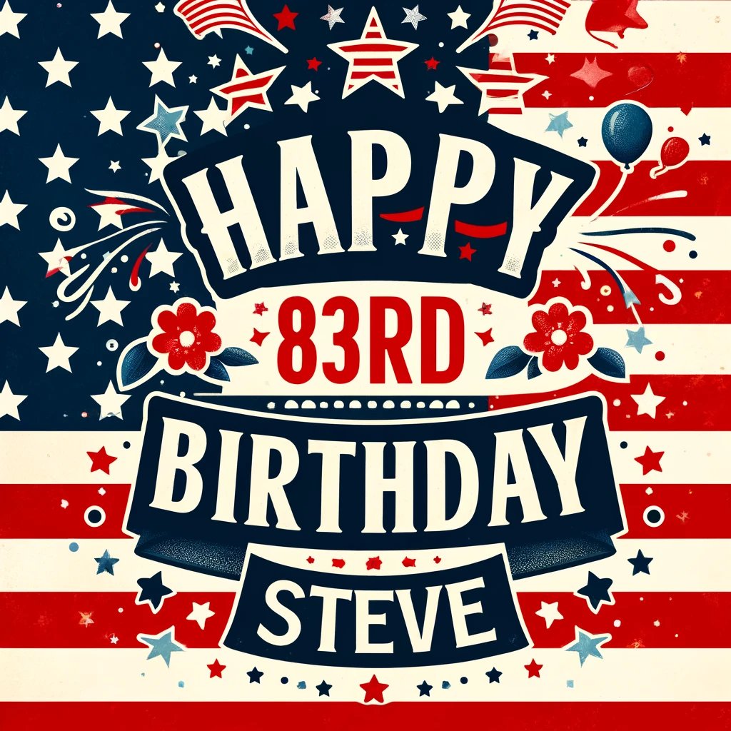 Happy 83rd birthday to Steve Stern! 🎉 Despite the years, Steve is still thriving and continuously getting better with time. His dedication and spirit are truly inspiring. Here's to many more years of greatness! 🇺🇸 #TheFlagShirt #AmericanSpirit #Patriot #Makeamericagreatagain