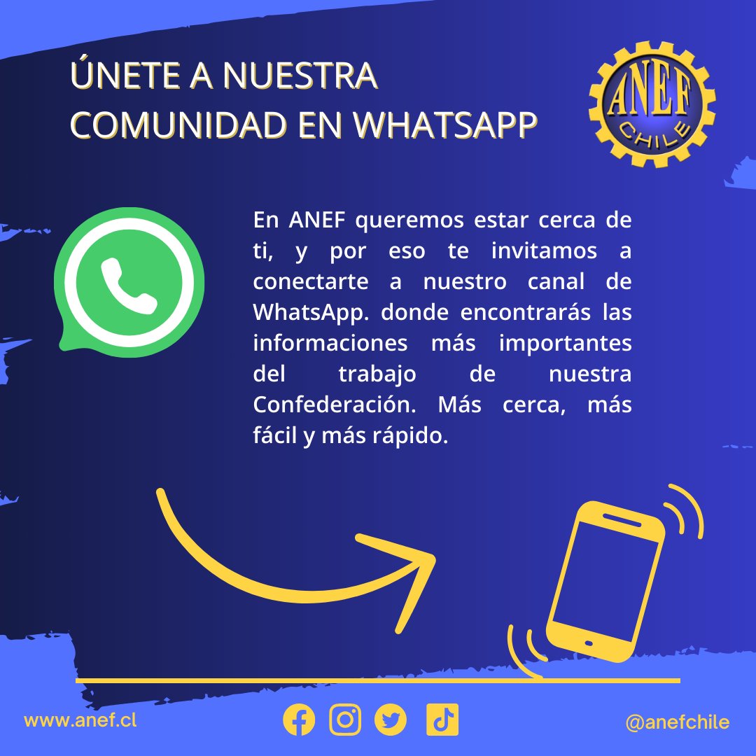 🧐Las noticias más relevantes de la ANEF en nuestro canal de whatsapp. 📲Únete a nuestra comunidad, fácil, rápido y privado: whatsapp.com/channel/0029Va…