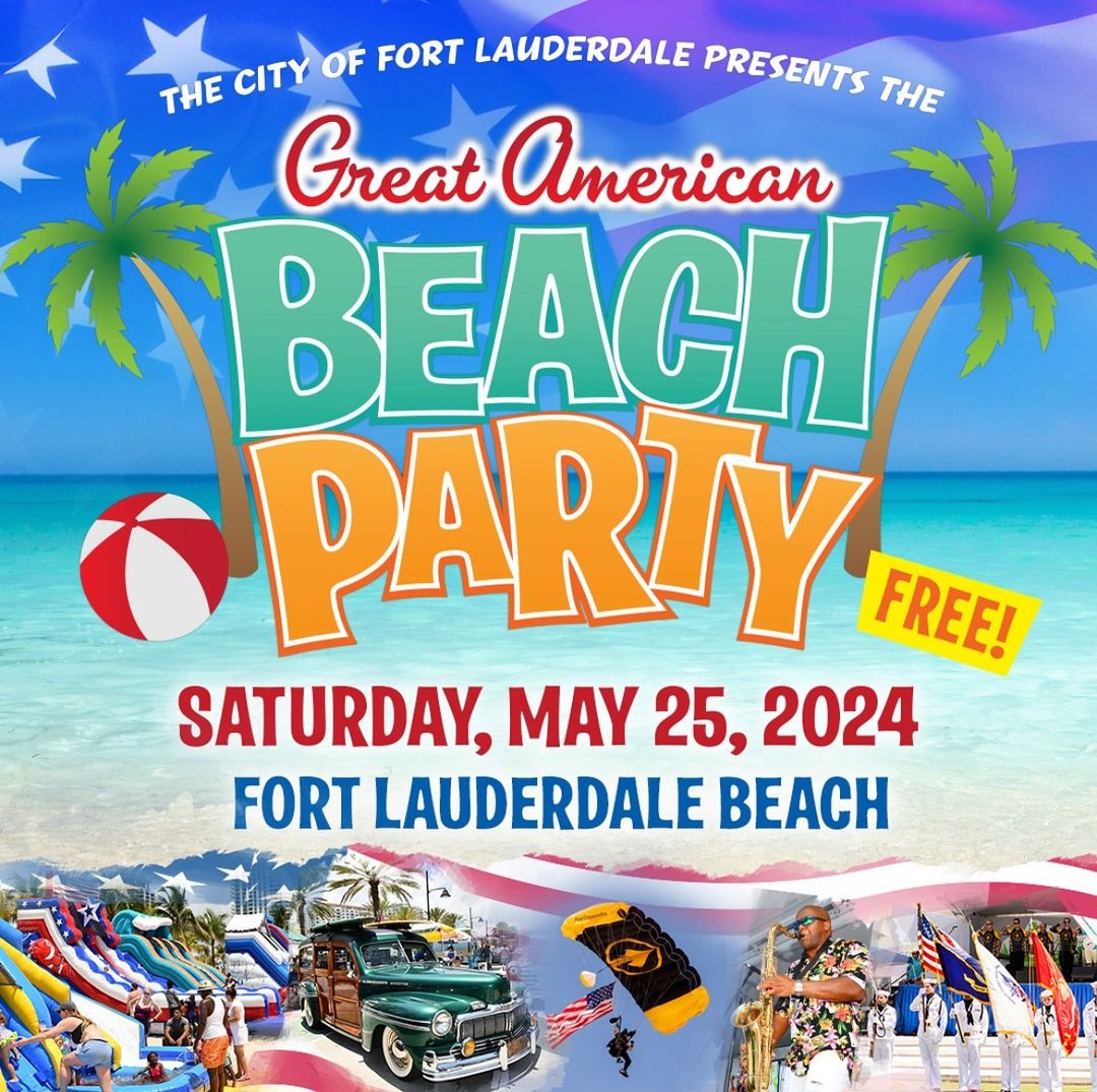 ☀️ Bring your beach balls and sunscreen! It's time to kick off the summer on Memorial Day weekend at the Great American Beach Party! 🗓: Saturday, May 25 ⌚️: 11 AM - 6:30 PM 📍: Las Olas Oceanside Park bit.ly/4bEH9CN #visitlauderdale #MemorialDayWeekend @playlauderdale