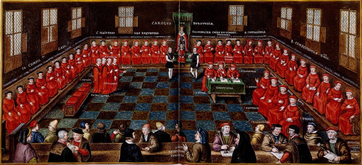 A session of the Great Council of the Netherlands at Mechelen presided over by Charles the Bold, Duke of Burgundy.