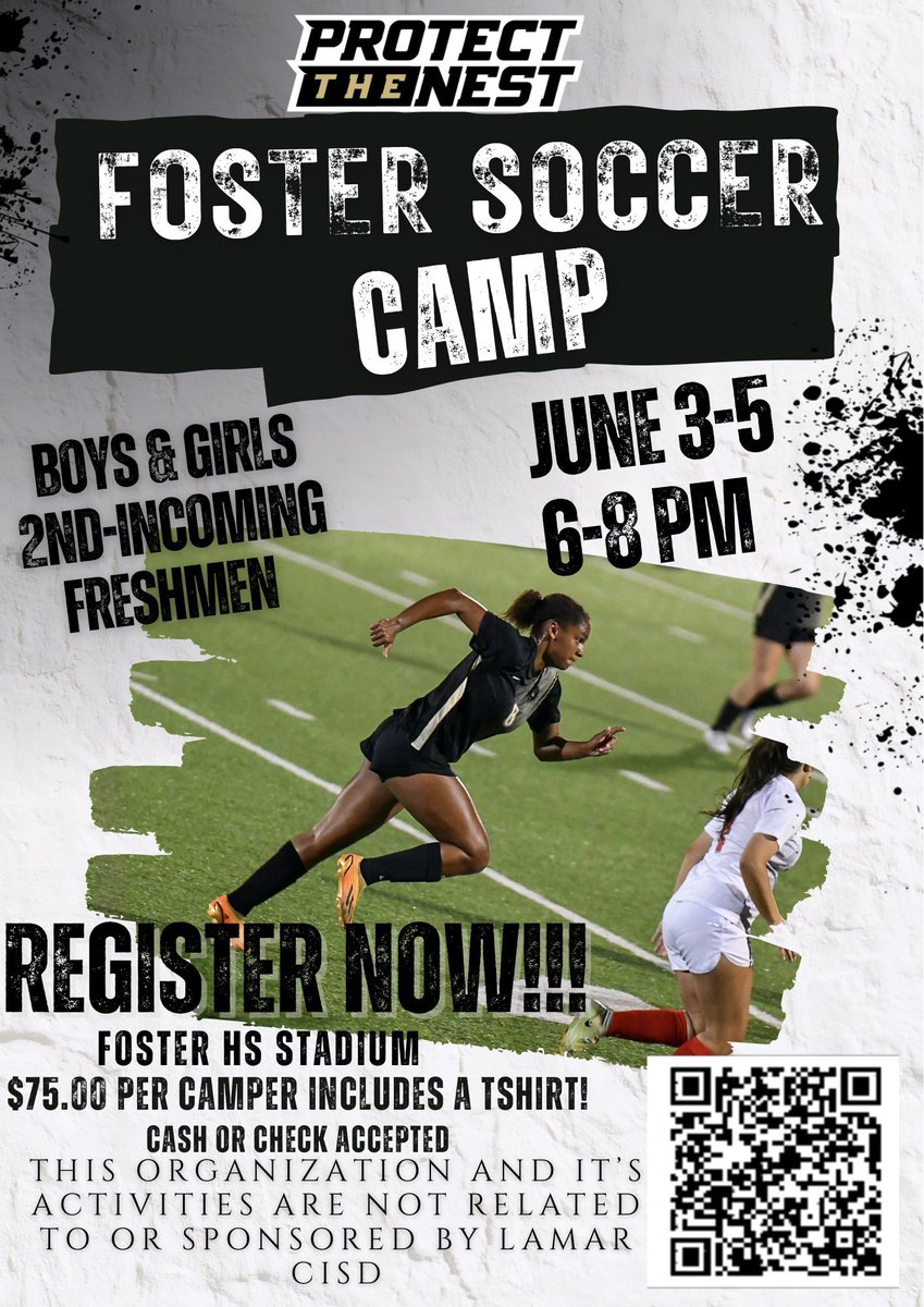 Last day to register if you want a camp shirt! Come out and learn from the best soccer players LCISD has to offer!💛⚽️🖤#ptn