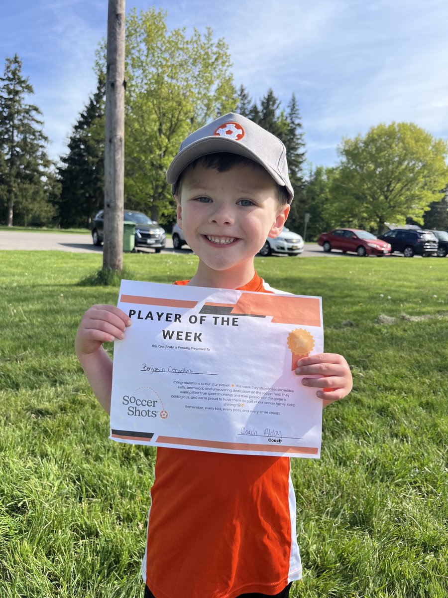 The Player of the Week is Benjamin! No matter what he’s just happy playing soccer. On rainy days he joins soccer island with a big smile on his face and rain boots on his feet. Even if he’s the only kid to show up, Ben puts 100% of his focus and energy into soccer until the...