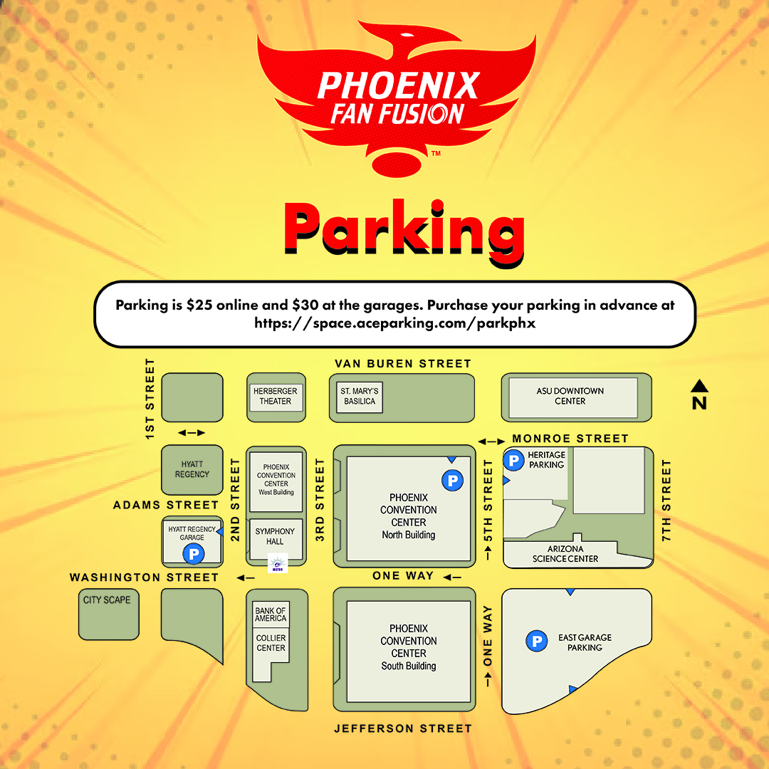 GET READY! It's Fan Fusion week! Gather at the Phoenix Convention Center this weekend to see the best cosplay, your favorite actors & shop 'til you drop! Before you get to the PCC, here's what you need to know about prohibited items & parking. We can't wait to see you there!