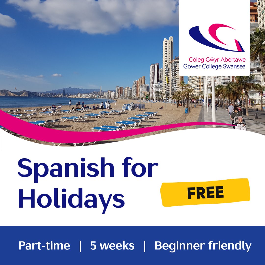 GowerCollegeSwa's tweet photo. ⭐ Part-time Spanish classes starting soon!

Visiting Spain? Make your experience unforgettable by learning key Spanish phrases tailored for travellers 💬👉 https://t.co/34noOd6Uyz https://t.co/yQ7g8ZdcyT