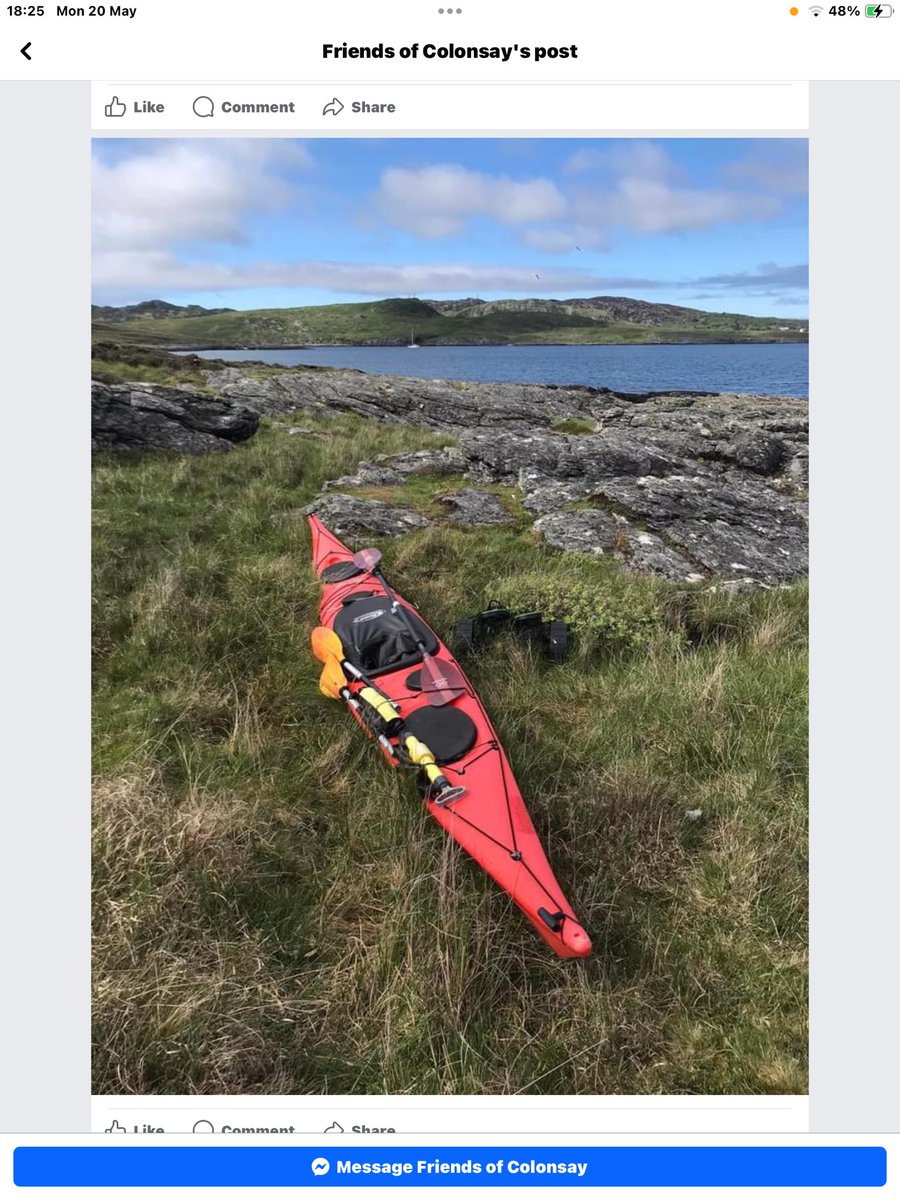 Seen this on FB from the Friends Of #Colonsay 
Please share #Kayak