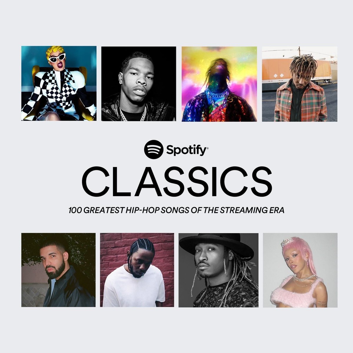 RapCaviar's tweet photo. Our top 10 of 100 greatest hip-hop songs of the streaming era #SpotifyCLASSICS
1. Kendrick Lamar – “Alright”
2. Cardi B – “Bodak Yellow”
3. Drake – “God’s Plan”
4. Lil Uzi Vert – “XO Tour Llif3”
5. Future – “March Madness”
6. Migos ft. Lil Uzi Vert – “Bad and Boujee”
7. Travis Scott – “SICKO MODE”
8. Sheck Wes – “Mo Bamba”
9. Pop Smoke – “Dior”
10. Juice WRLD – “Lucid Dreams”
Check out the rest here: https://t.co/KbvbYyqhg3