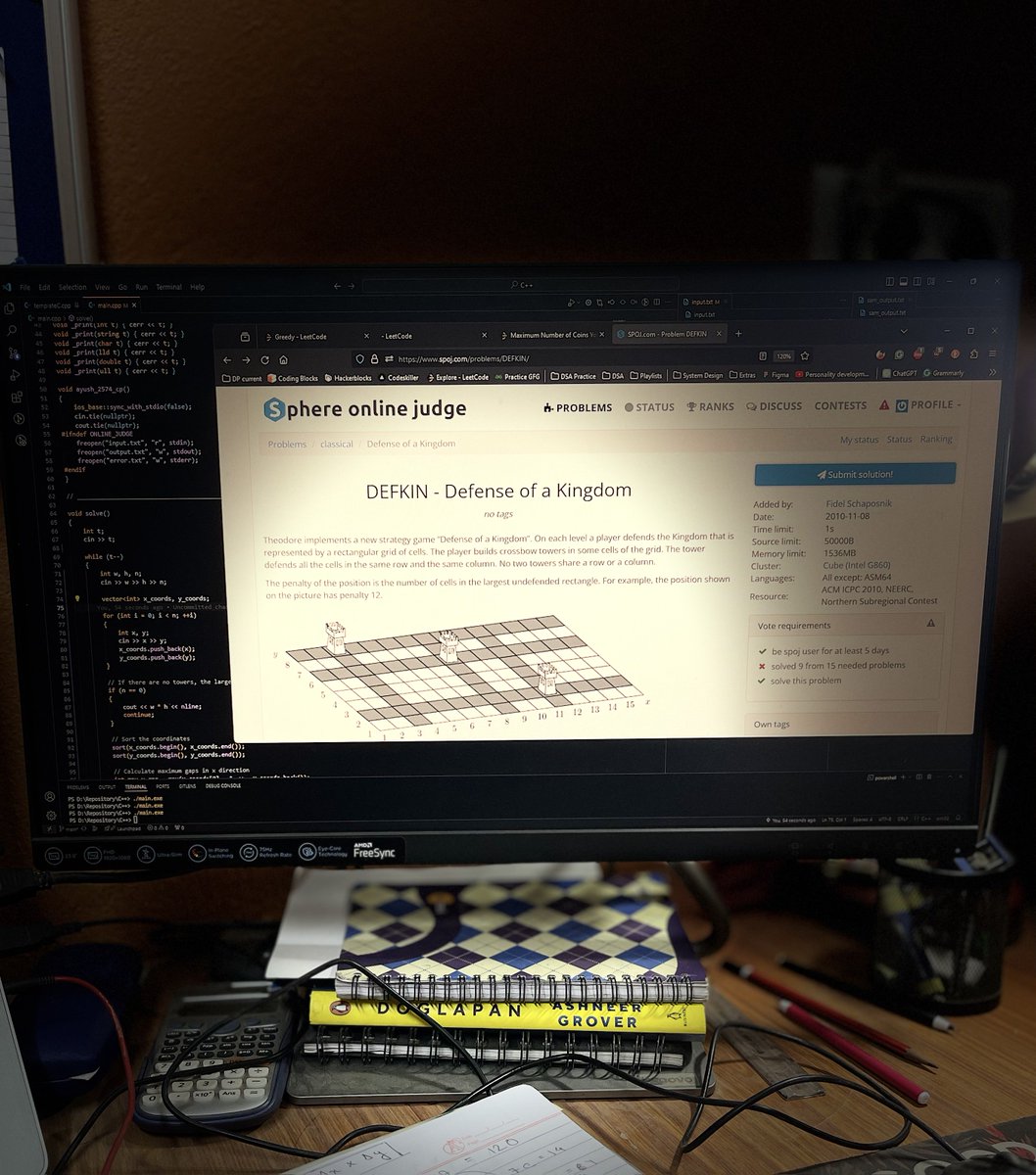 ayusharyandev's tweet image. “Code with Ayush” 🧑‍💻
Day 5 of 7 Days of Greedy:
Problem:
SPOJ - BALIFE, DEFKIN, BAISED
Link: spoj.com/problems/

#cpp #greedy #spoj #ayusharyandev #problemsolving #learninpublic #programming #coding #developer #softwareengineer #programmer #software #webdeveloper #coder