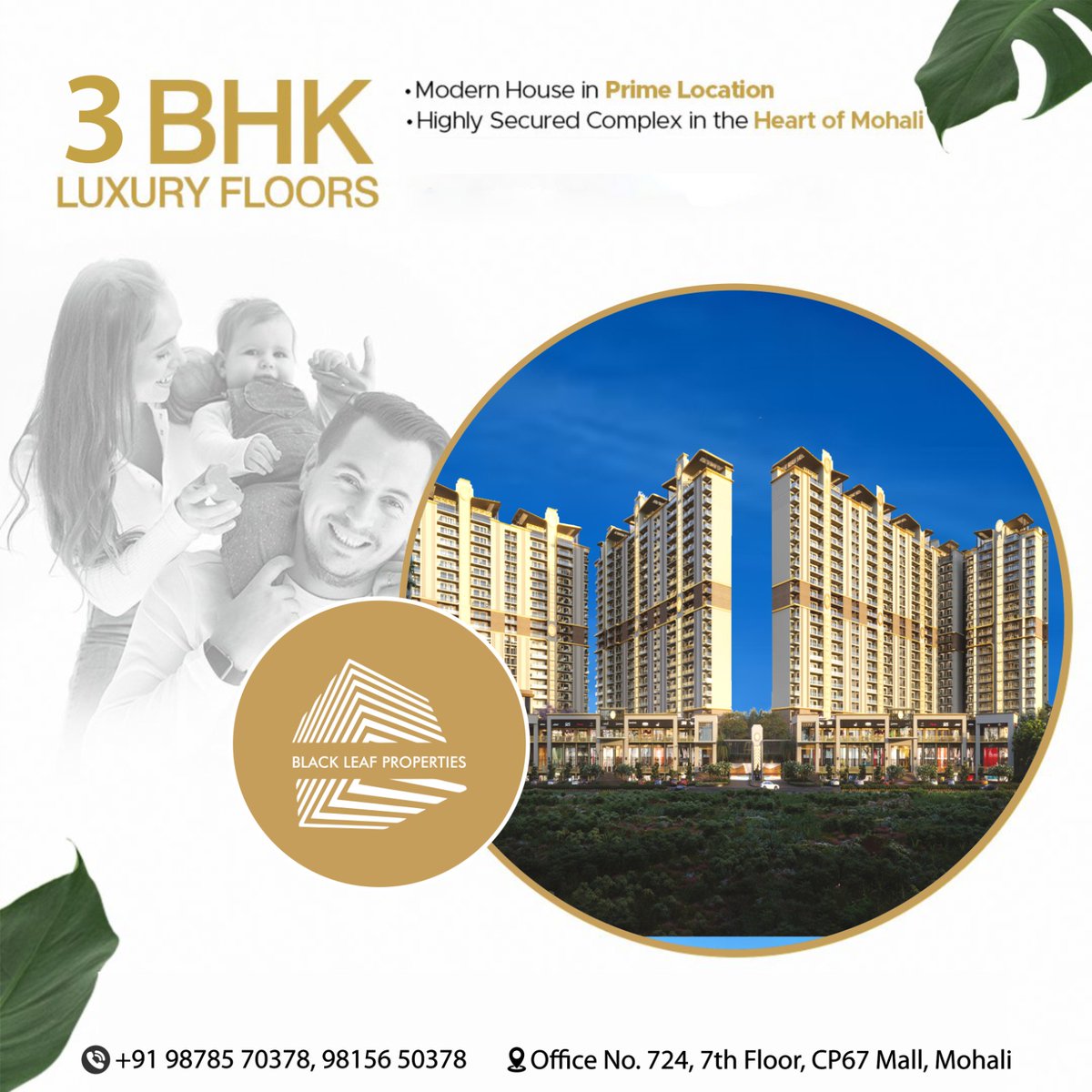 properties_leaf's tweet photo. 🏡✨ Experience the pinnacle of modern living with our luxurious 3BHK floors in the heart of Mohali! Located in a highly secured complex, these stunning homes by Black Leaf Properties offer elegance, comfort, and peace of mind.  #BlackLeafProperties #LuxuryLiving #MohaliHomes https://t.co/LAN0kLRzDt