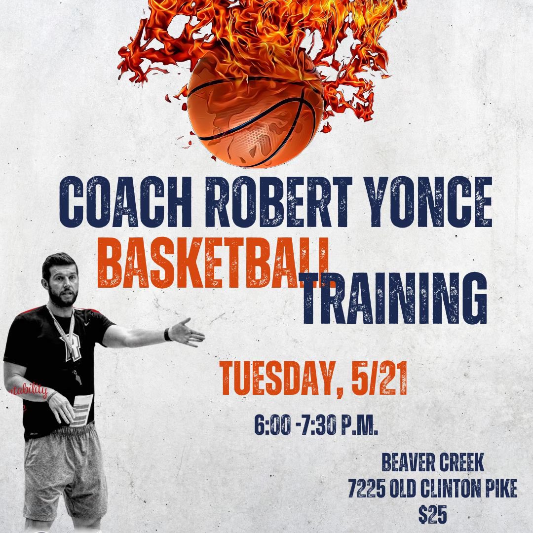High school ballers.. You’re invited 🏀 This Tuesday night - Skills, drills and scrimmage with former women’s college bball coach @RobertYonce (Coach Rob) Beaver Creek Cumberland Pres 6:00 pm Text or Message to reserve your spot! 865-405-9939